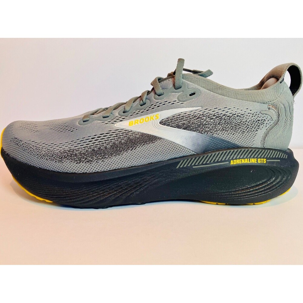 BRAND NEW Men's Brooks Adrenaline GTS 25 10.5 D Running Shoes Grey/Ebony/Jasmin